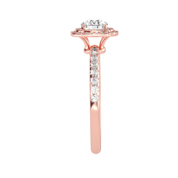 0.93 Carat Diamond 14K Rose Gold Engagement Ring - Fashion Strada