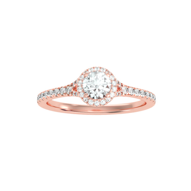 0.73 Carat Diamond 14K Rose Gold Engagement Ring - Fashion Strada