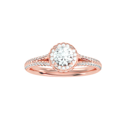1.07 Carat Diamond 14K Rose Gold Engagement Ring - Fashion Strada
