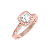 0.95 Carat Diamond 14K Rose Gold Engagement Ring - Fashion Strada