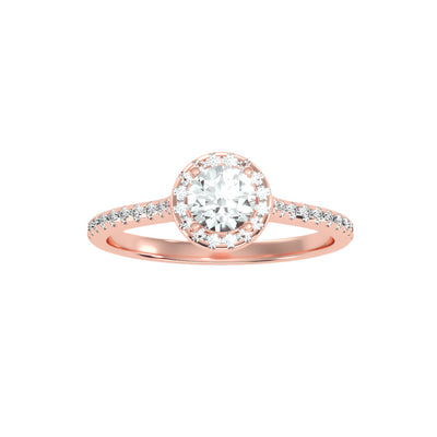 0.89 Carat Diamond 14K Rose Gold Engagement Ring - Fashion Strada