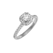 0.96 Carat Diamond 14K White Gold Engagement Ring - Fashion Strada