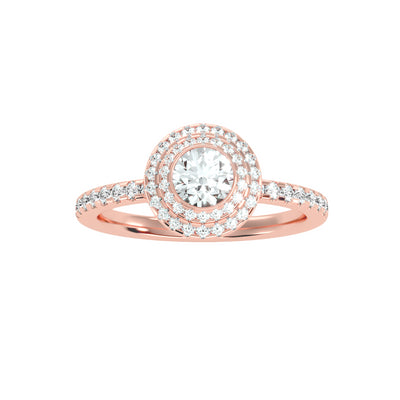 0.96 Carat Diamond 14K Rose Gold Engagement Ring - Fashion Strada