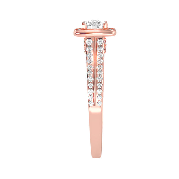 0.86 Carat Diamond 14K Rose Gold Engagement Ring - Fashion Strada