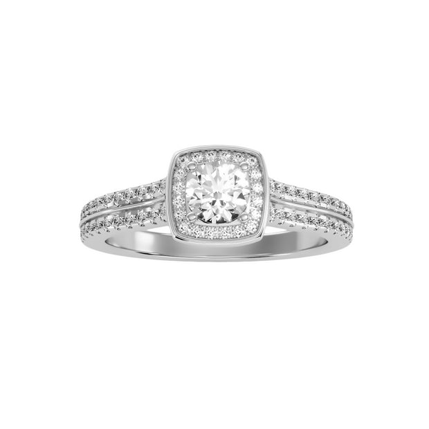 0.86 Carat Diamond 14K White Gold Engagement Ring - Fashion Strada