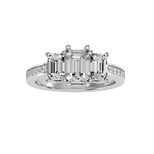 2.39 Carat Diamond 14K White Gold Engagement Ring - Fashion Strada