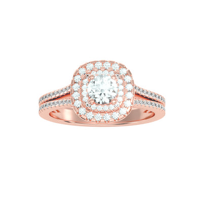 1.12 Carat Diamond 14K Rose Gold Engagement Ring - Fashion Strada