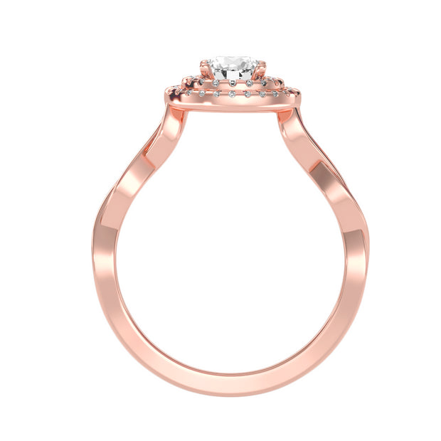 0.87 Carat Diamond 14K Rose Gold Engagement Ring - Fashion Strada