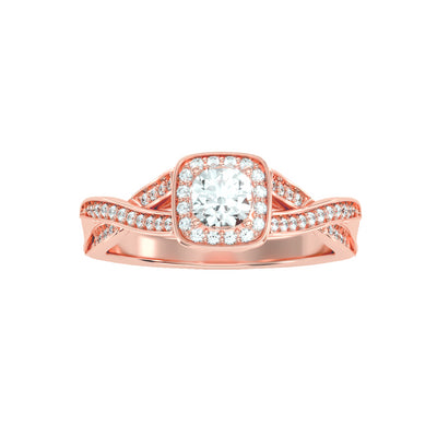 0.69 Carat Diamond 14K Rose Gold Engagement Ring - Fashion Strada