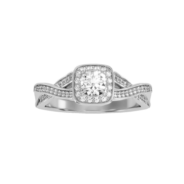 0.69 Carat Diamond 14K White Gold Engagement Ring - Fashion Strada
