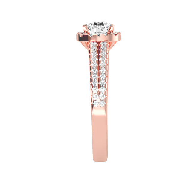 0.99 Carat Diamond 14K Rose Gold Engagement Ring - Fashion Strada