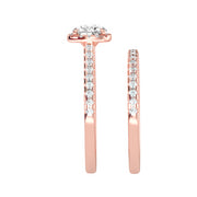 1.31 Carat Diamond 14K Rose Gold Engagement Ring and Wedding Band - Fashion Strada
