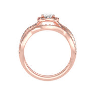 1.04 Carat Diamond 14K Rose Gold Engagement Ring and Wedding Band - Fashion Strada