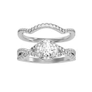 1.04 Carat Diamond 14K White Gold Engagement Ring and Wedding Band - Fashion Strada