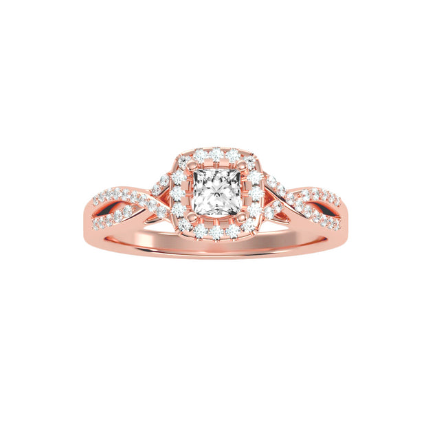 0.60 Carat Diamond 14K Rose Gold Engagement Ring - Fashion Strada