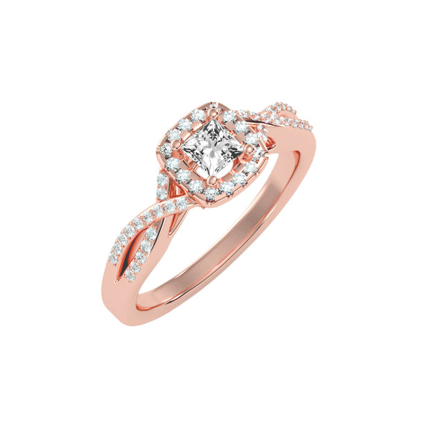0.60 Carat Diamond 14K Rose Gold Engagement Ring - Fashion Strada