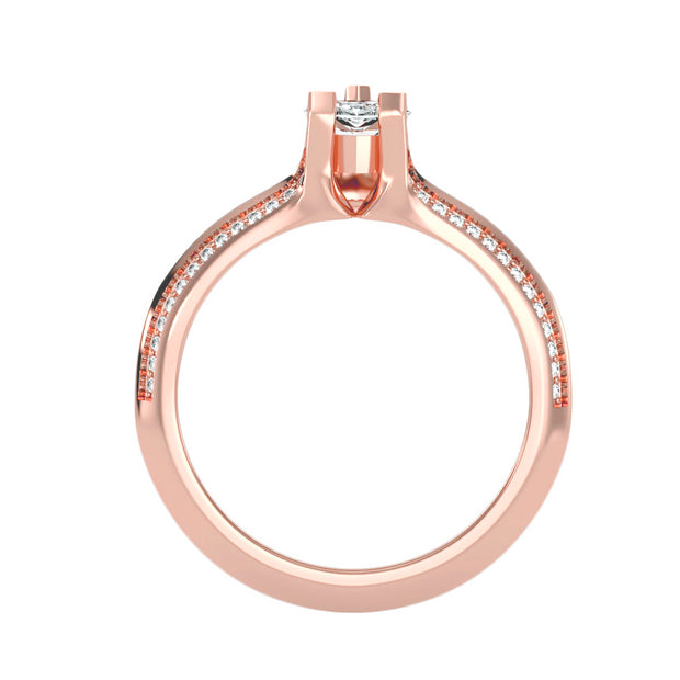 0.75 Carat Diamond 14K Rose Gold Engagement Ring - Fashion Strada