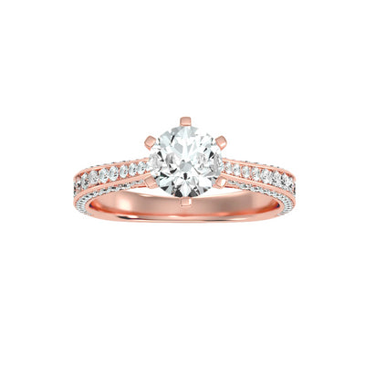 1.80 Carat Diamond 14K Rose Gold Engagement Ring - Fashion Strada