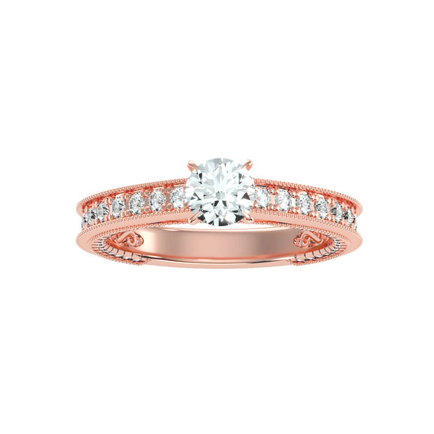 1.34 Carat Diamond 14K Rose Gold Engagement Ring - Fashion Strada