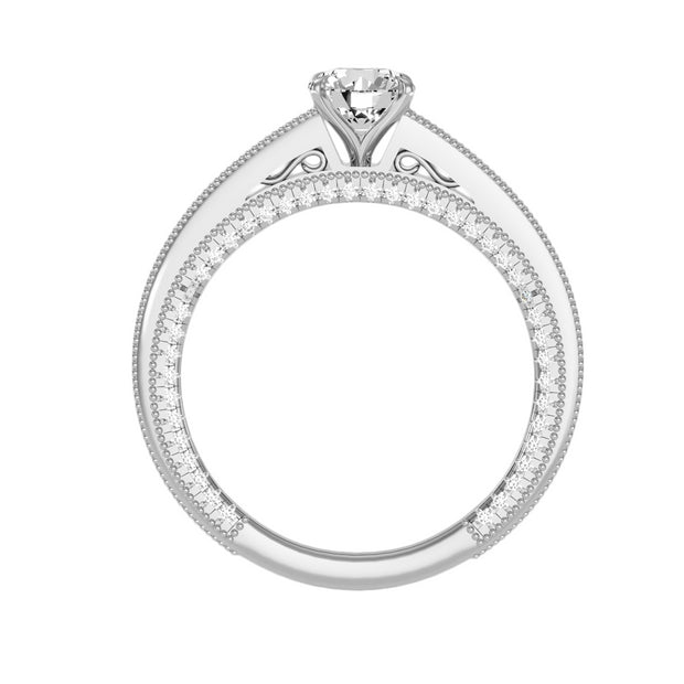 1.34 Carat Diamond 14K White Gold Engagement Ring - Fashion Strada