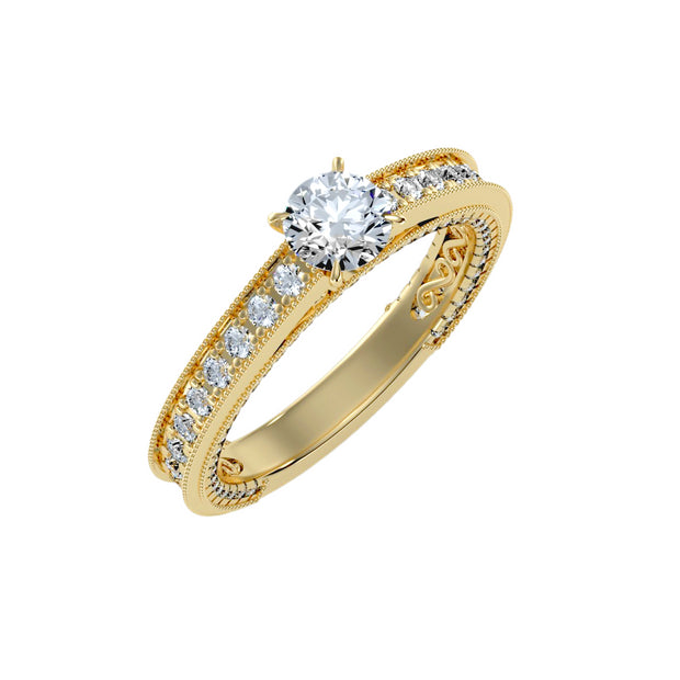 1.34 Carat Diamond 14K Yellow Gold Engagement Ring - Fashion Strada