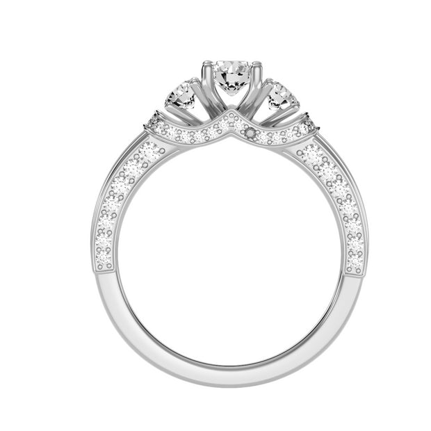 1.35 Carat Diamond 14K White Gold Engagement Ring - Fashion Strada