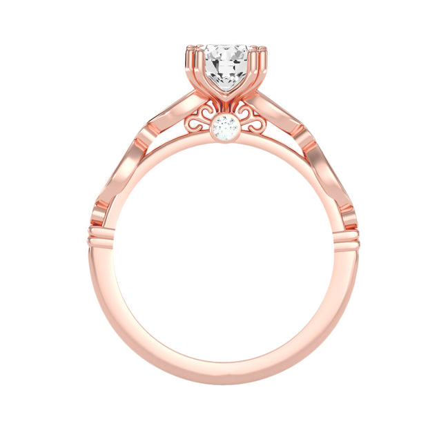 0.98 Carat Diamond 14K Rose Gold Engagement Ring - Fashion Strada