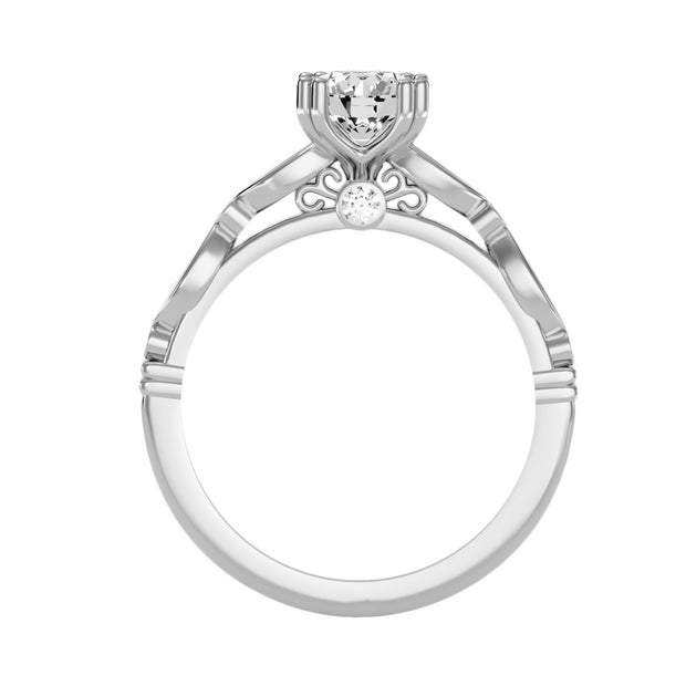 0.98 Carat Diamond 14K White Gold Engagement Ring - Fashion Strada