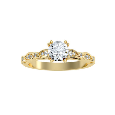 0.98 Carat Diamond 14K Yellow Gold Engagement Ring - Fashion Strada