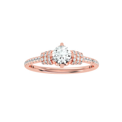 0.87 Carat Diamond 14K Rose Gold Engagement Ring - Fashion Strada