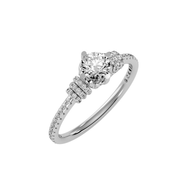0.87 Carat Diamond 14K White Gold Engagement Ring - Fashion Strada