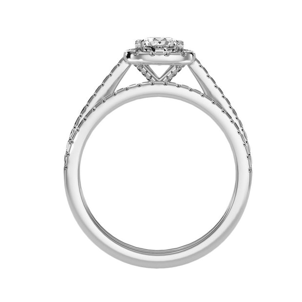 1.14 Carat Diamond 14K White Gold Engagement Ring and Wedding Band - Fashion Strada