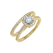 1.14 Carat Diamond 14K Yellow Gold Engagement Ring and Wedding Band - Fashion Strada