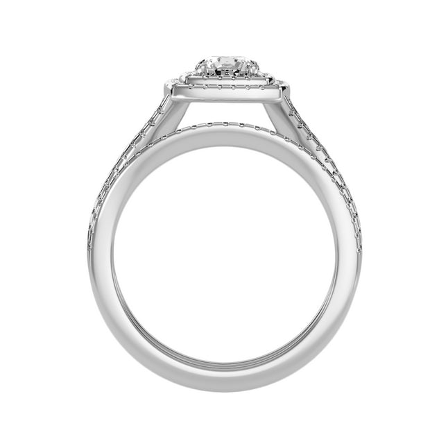 1.17 Carat Diamond 14K White Gold Engagement Ring and Wedding Band - Fashion Strada