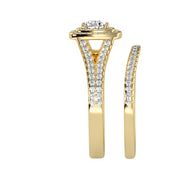 1.17 Carat Diamond 14K Yellow Gold Engagement Ring and Wedding Band - Fashion Strada