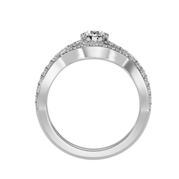 1.36 Carat Diamond 14K White Gold Engagement Ring and Wedding Band - Fashion Strada