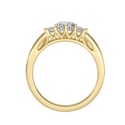 1.13 Carat Diamond 14K Yellow Gold Engagement Ring and Wedding Band - Fashion Strada