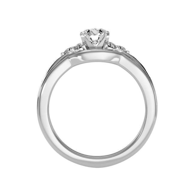 1.53 Carat Diamond 14K White Gold Engagement Ring and Wedding Band - Fashion Strada