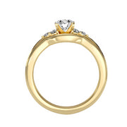 1.53 Carat Diamond 14K Yellow Gold Engagement Ring and Wedding Band - Fashion Strada