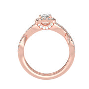 1.09 Carat Diamond 14K Rose Gold Engagement Ring and Wedding Band - Fashion Strada