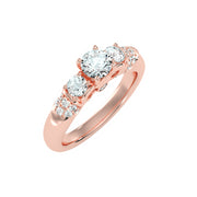 1.17 Carat Diamond 14K Rose Gold Engagement Ring - Fashion Strada