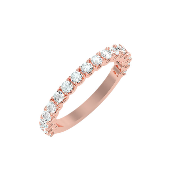 0.79 Carat Diamond 14K Rose Gold Wedding Band - Fashion Strada