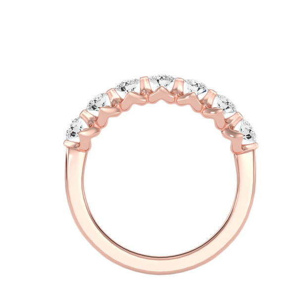 0.71 Carat Diamond 14K Rose Gold Wedding Band - Fashion Strada