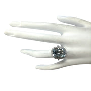8.62 Carat Natural Aquamarine 14K White Gold Diamond Ring - Fashion Strada