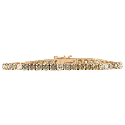 8.31 Carat Natural Diamond 14K Rose Gold Bracelet - Fashion Strada