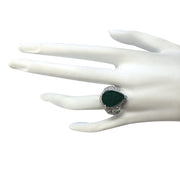 8.20 Carat Natural Emerald 14K White Gold Diamond Ring - Fashion Strada