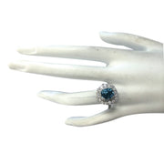 6.54 Carat Natural Zircon 14K White Gold Diamond Ring - Fashion Strada