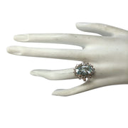 6.41 Carat Natural Aquamarine 14K Rose Gold Diamond Ring - Fashion Strada