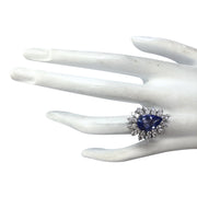 4.72 Carat Natural Tanzanite 14K White Gold Diamond Ring - Fashion Strada