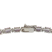 14.10 Carat Natural Sapphire 14K White Gold Diamond Bracelet - Fashion Strada
